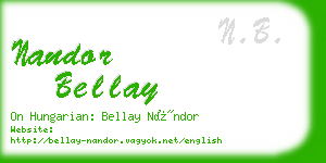 nandor bellay business card